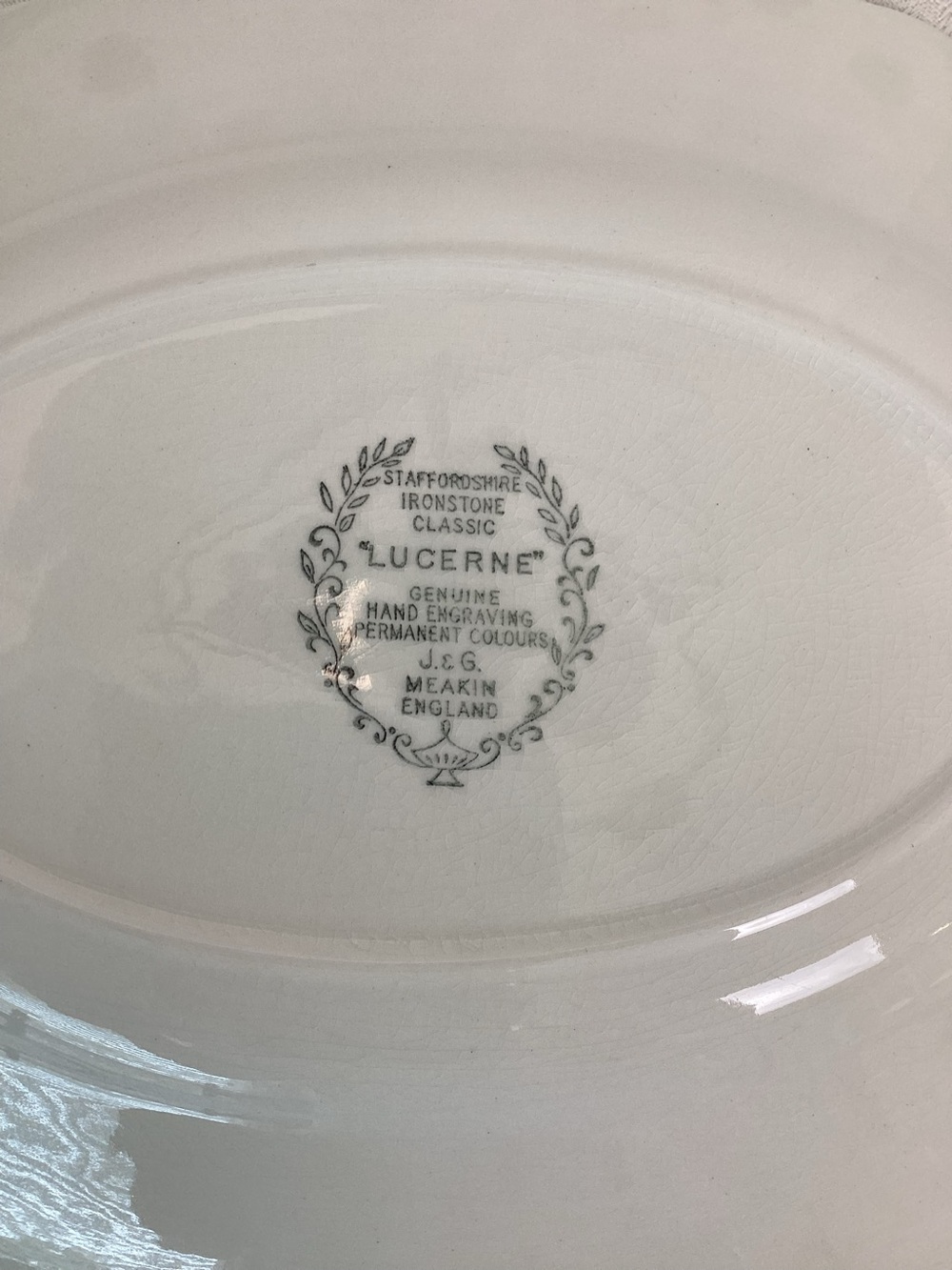 Vintage J. & G. Meakin Staffordshire Ironstone Platter Lucerne Green 1950s-1960s - Picture 5 of 7